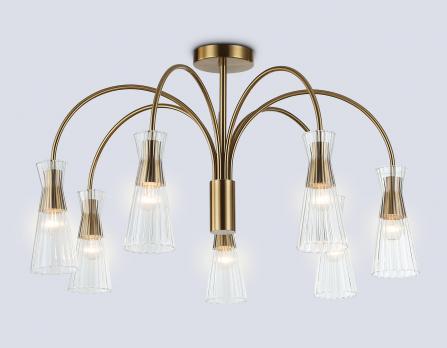 Светильник на штанге LH55703/7 BS/CL латунь/прозрачный E14*7 max 40W D745*460 Ambrella light