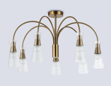 Светильник на штанге LH55703/7 BS/CL латунь/прозрачный E14*7 max 40W D745*460 Ambrella light
