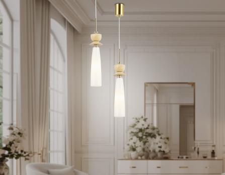 Светильник подвесной LH75365 GD/WH золото/белый G9 max 28W D70*1490 Ambrella light