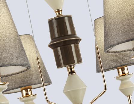 Светильник подвесной LH75401/6 GD/GR золото/серый E14*6 max 40W D700*1260 Ambrella light
