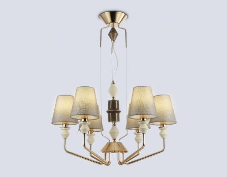 Светильник подвесной LH75401/6 GD/GR золото/серый E14*6 max 40W D700*1260 Ambrella light