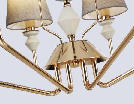 Светильник подвесной LH75403/8 GD/GR золото/серый E14*8 max 40W D815*1260 Ambrella light