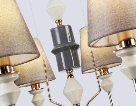 Светильник подвесной LH75403/8 GD/GR золото/серый E14*8 max 40W D815*1260 Ambrella light