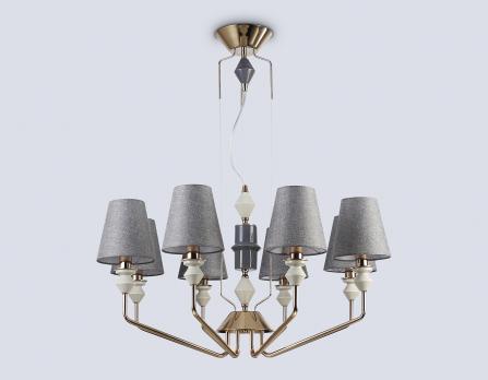 Светильник подвесной LH75403/8 GD/GR золото/серый E14*8 max 40W D815*1260 Ambrella light