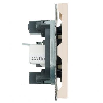 Розетка TV + компьютерная RJ-45 (механизм), STEKKER, серия Эмили, RST00-5106-08, кашемир, soft touch