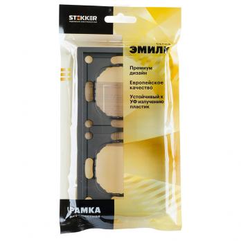 Рамка STEKKER, PFR00-5002-09 2-местная, серия Эмили, антрацит, soft touch