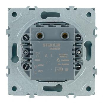 Выключатель диммирующий (механизм), STEKKER, 250В, 500W, серия Эмили, RSW10-5106-10, платиново-серый, soft touch