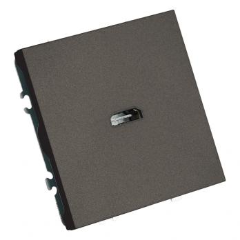 Розетка HDMI 2.0 Type A (механизм), STEKKER, серия Эмили, RST00-5118-09, антрацит, soft touch