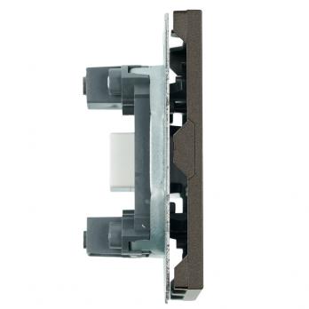 Розетка HDMI 2.0 Type A (механизм), STEKKER, серия Эмили, RST00-5118-09, антрацит, soft touch