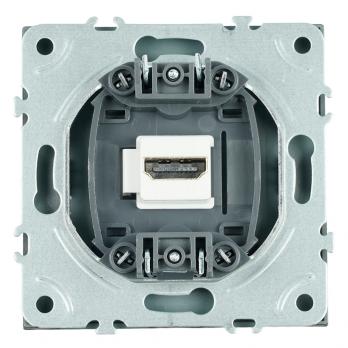 Розетка HDMI 2.0 Type A (механизм), STEKKER, серия Эмили, RST00-5118-09, антрацит, soft touch