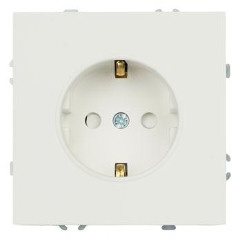 Розетка 1-местная с з/ш, с/з (механизм), СЗК, STEKKER, 250В, 16А, серия Эмили, RST16-5110-01ZK, белый фарор, soft touch