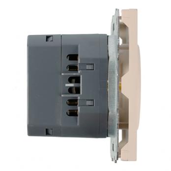 Розетка 1-местная з/ш с/з 16А + USB + Type C (механизм), STEKKER, 250В, 20W, серия Эмили, RST16-5119-08, кашемир, soft touch