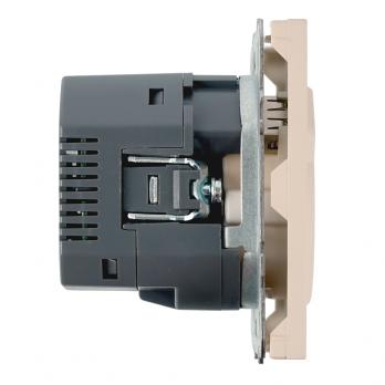Розетка 1-местная з/ш с/з 16А + USB + Type C (механизм), STEKKER, 250В, 20W, серия Эмили, RST16-5119-08, кашемир, soft touch