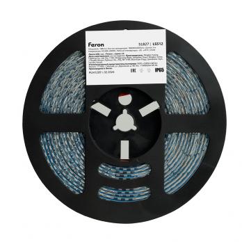 Светодиодная LED лента Feron LS512, 180SMD(2835)/м 16Вт/м 24V 5000*10*2.3мм 6000К IP65