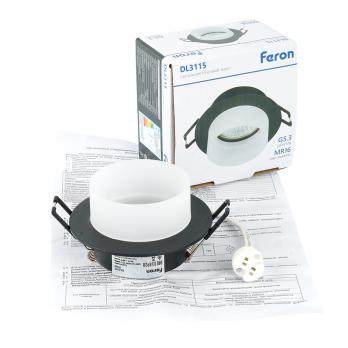 Светильник встраиваемый Feron DL3115 потолочный MR16 G5.3 черный