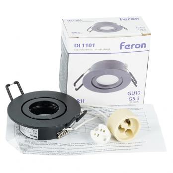 Светильник встраиваемый Feron DL1101 потолочный MR11 G5.3, GU10 черный