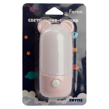 Светильник ночник Feron FN1172 0,8W 220V, розовый