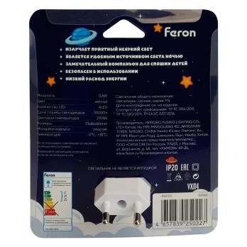 Светильник ночник Feron FN1173 0,6W 220V, желтый