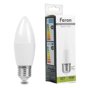 Лампа светодиодная Feron LB-980 Свеча E27 15W 175-265V 4000K