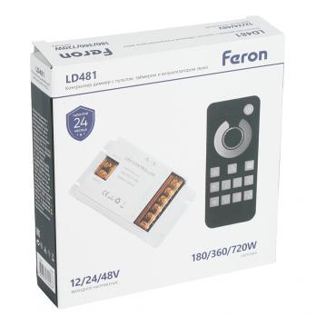 LD481 Контроллер ДИММЕР с пультом, таймером и визуализатором звука, 12-24-48V