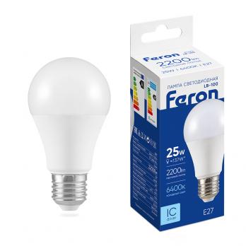 Лампа светодиодная Feron LB-100 Шар E27 25W 6400K