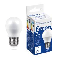 Лампа светодиодная Feron LB-95 Шарик E27 7W 4000K