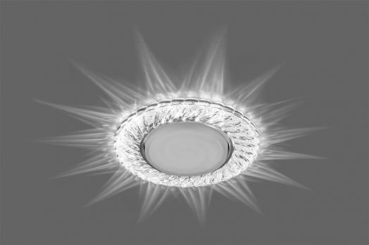 Светильник встраиваемый с белой LED подсветкой Feron CD4021 потолочный GX53 без лампы прозрачный