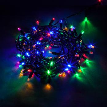CL43 Гирлянда линейная,  200 LED мульти, 20 м +1.5м черный шнур