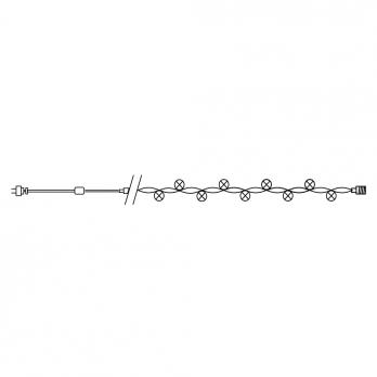 CL43 Гирлянда линейная,  200 LED мульти, 20 м +1.5м черный шнур