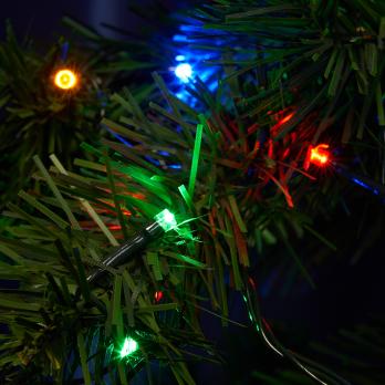 CL43 Гирлянда линейная,  200 LED мульти, 20 м +1.5м черный шнур