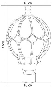 Светильник садово-парковый Feron PL3703  круглый на столб 60W 230V E27, черное золото