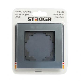 Рамка 1-местная STEKKER, GFR00-7001-03, серия Катрин, серебро