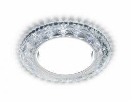 Встраиваемый точечный светильник GX53 с LED подсветкой G288 CH хром/прозрачный GX53+3W(LED WHITE) Ambrella light