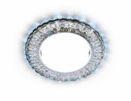Встраиваемый точечный светильник GX53 с LED подсветкой G315 CL/CLD хром/прозрачный GX53+3W(LED COLD) Ambrella light