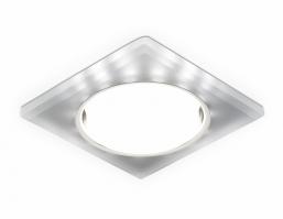 Встраиваемый точечный светильник GX53 с LED подсветкой G215 CH/WH хром/матовый GX53+3W(LED WHITE) Ambrella light