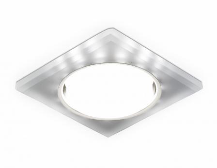 Встраиваемый точечный светильник GX53 с LED подсветкой G215 CH/WH хром/матовый GX53+3W(LED WHITE) Ambrella light