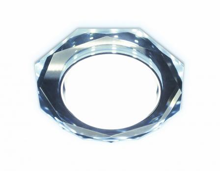 Встраиваемый точечный светильник GX53 с LED подсветкой G216 CL/CH/CLD хром/прозрачный GX53+3W (LED COLD) Ambrella light