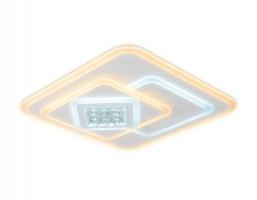 Потолочный светодиодный светильник с хрусталем FA255 WH белый 118W 500*500*80 (ПДУ РАДИО 2.4) Ambrella light