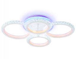 Светильник потолочный светодиодный с RGB подсветкой и пультом FA9524/2+2 WH белый 92W 6400K/3000K+RGB 560*370*110 (ПДУ РАДИО 2.4G) Ambrella light