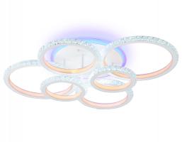 Светильник потолочный светодиодный с RGB подсветкой и пультом FA9528/2+2+2 WH белый 160W 6400K/3000K+RGB 720*540*140 (ПДУ РАДИО 2.4G) Ambrella light