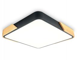 Потолочный светодиодный светильник FZ1316 BK/LW черный/светлое дерево 36W 5000K 400*400*50 (без ПДУ) Ambrella light
