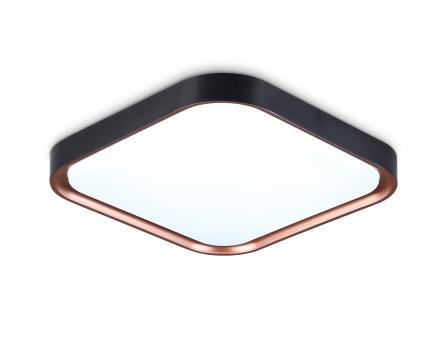 Потолочный светильник FZ1265 BK/PGD черный/золото розовое 18W 5000K 250*250*60 (Без ПДУ)