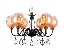 Подвесная люстра TR9055/6 BK/TI черный/янтарь E27 max 40W D700*850 Ambrella light