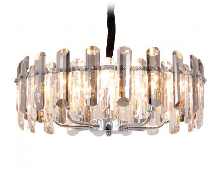Подвесная хрустальная люстра TR5303/8 CH/SM хром/дымчатый E14/8 max 40W D500*615 Ambrella light