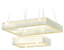 Подвесная светодиодная люстра с хрусталем TR5007/2 GD/CL золото/прозрачный 90W 3000K/4200K/6400K 600*400*950 (Без ПДУ) Ambrella light