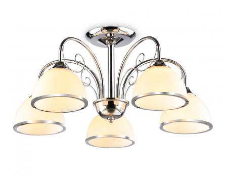 Подвесная люстра TR3182/5 CH/FR хром/белый матовый E27/5 max 40W D575*285 Ambrella light
