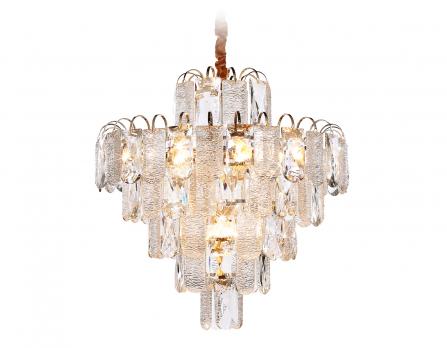 Подвесная люстра с хрусталем TR5233/12 SGD/CL/FR золото/прозрачный/белый матовый E27*12 max 40W D600*610 Ambrella light