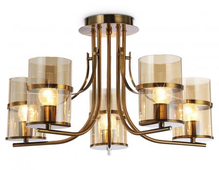 Подвесная люстра TR3222/5 GD/TI золото/янтарь E27*5 max 40W D540*300 Ambrella light