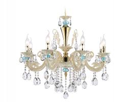 Подвесная люстра с хрусталем TR4926/8 GD/WH/CL золото/белый/прозрачный E14*8 max 40W D740*630 Ambrella light