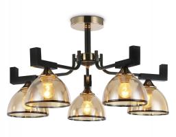 Подвесная люстра TR9099/5 BK/GD/TI черный/золото/янтарь E27*5 max 40W D600*316 Ambrella light